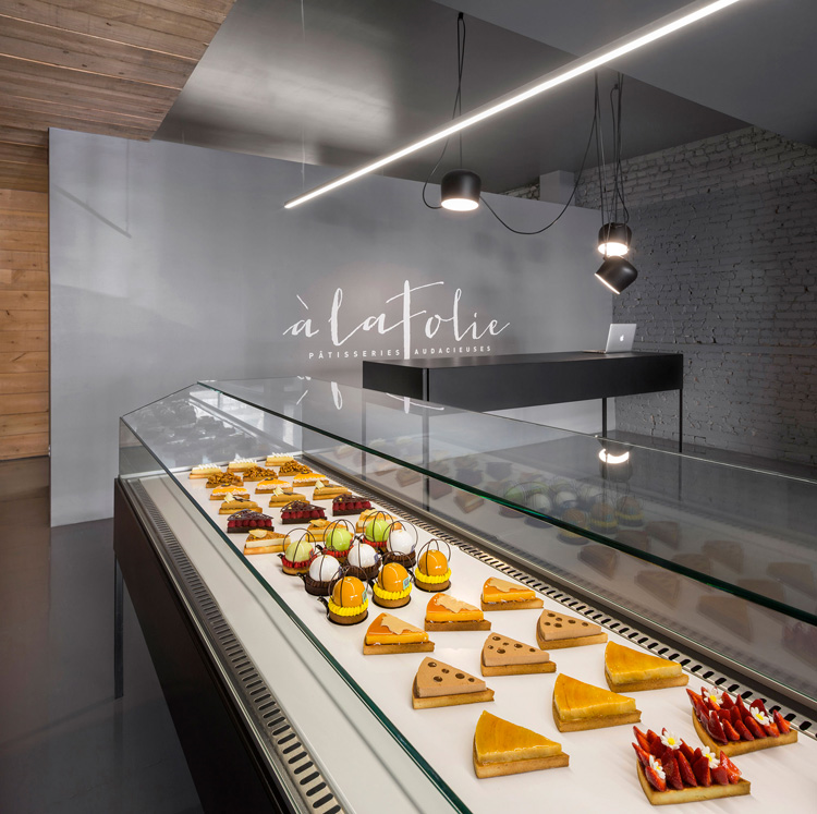 Pastelería  À La Folie en Montreal. Diseño de Atelier Moderno y Anne Sophie Goneau